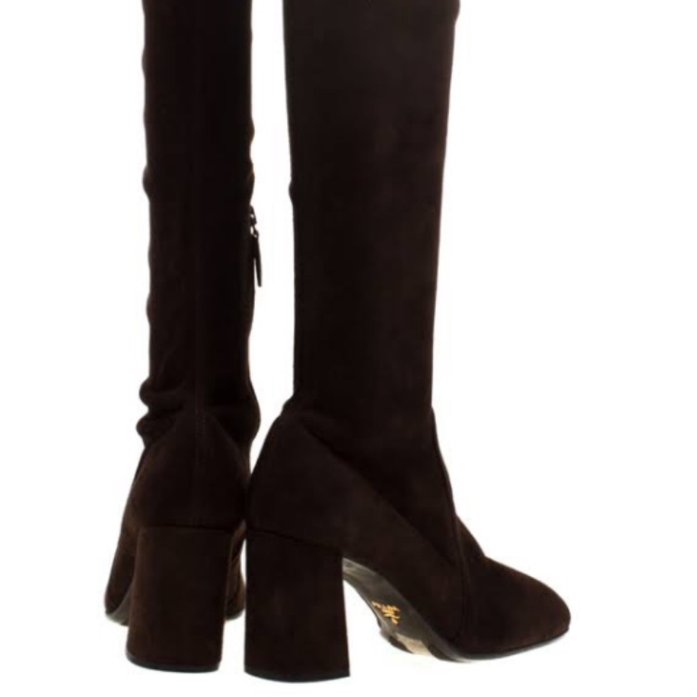 Prada Back Suede Stretch Boots size 36.5 EUC